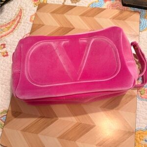 Pink Velvet Designer Women's makeup bag